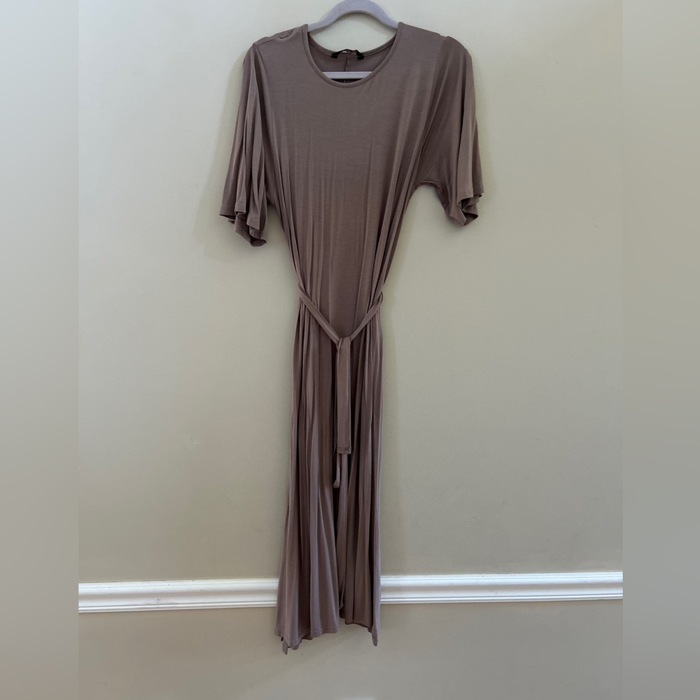 Elegant Brown Midi Dress